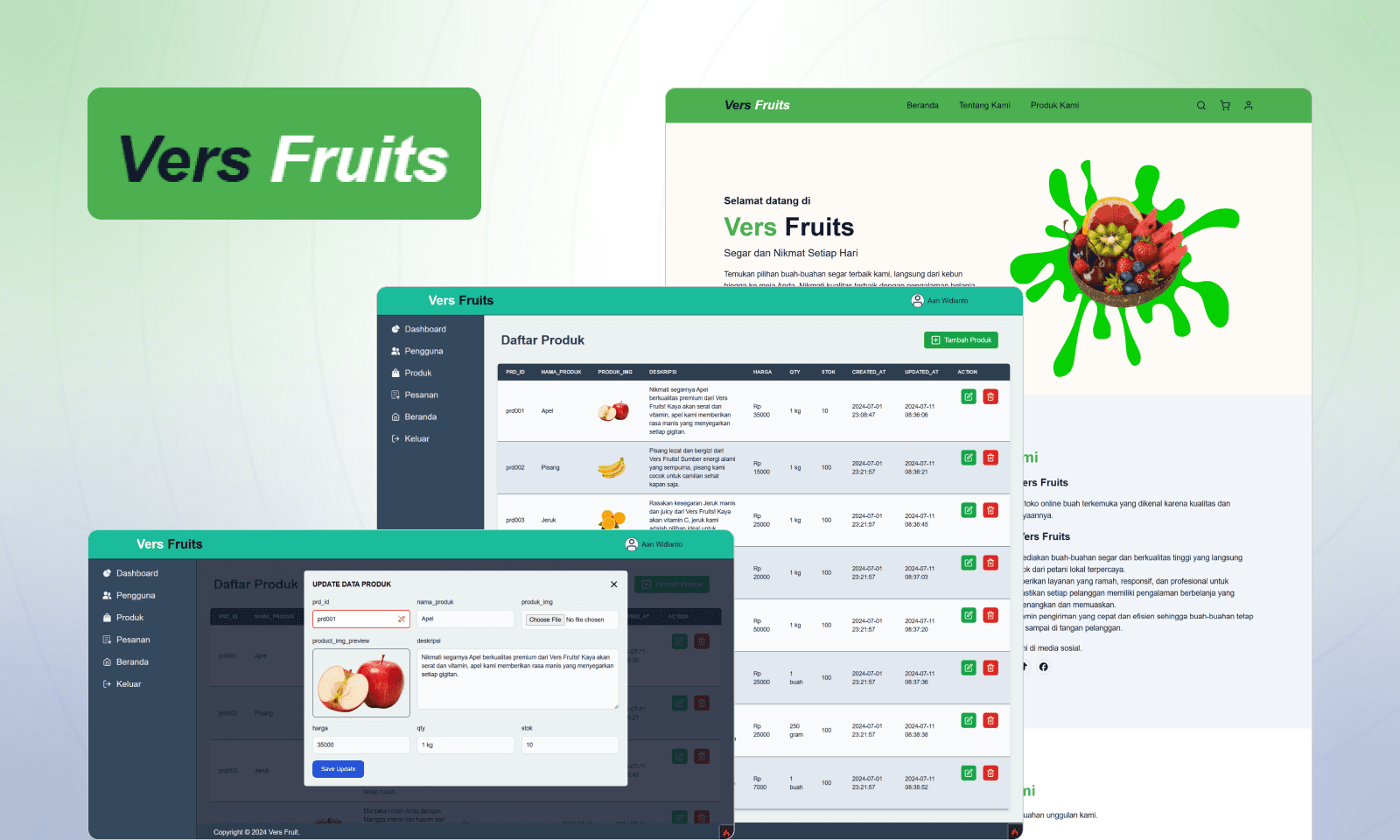 Website Toko Buah Vers Fruits